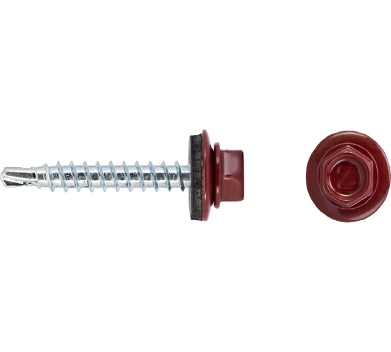 Кровельный саморез Tech-Krep КРс ZP 4.8x51 3005 винно-красный 150шт. 00002723 1