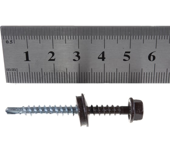 Кровельный саморез Tech-Krep КРс ZP 4.8x51 8017 шок-корич 150шт. R УТ-00011906