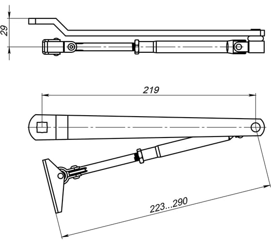 Тяга рычажная для доводчиков FUARO DCQ20-4 (40-80 кг) AL (алюминий) 48075