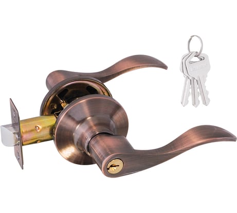 Межкомнатная защелка ISPARUS ISP ЗВ1-01 старая медь ключ/фикс. 16938