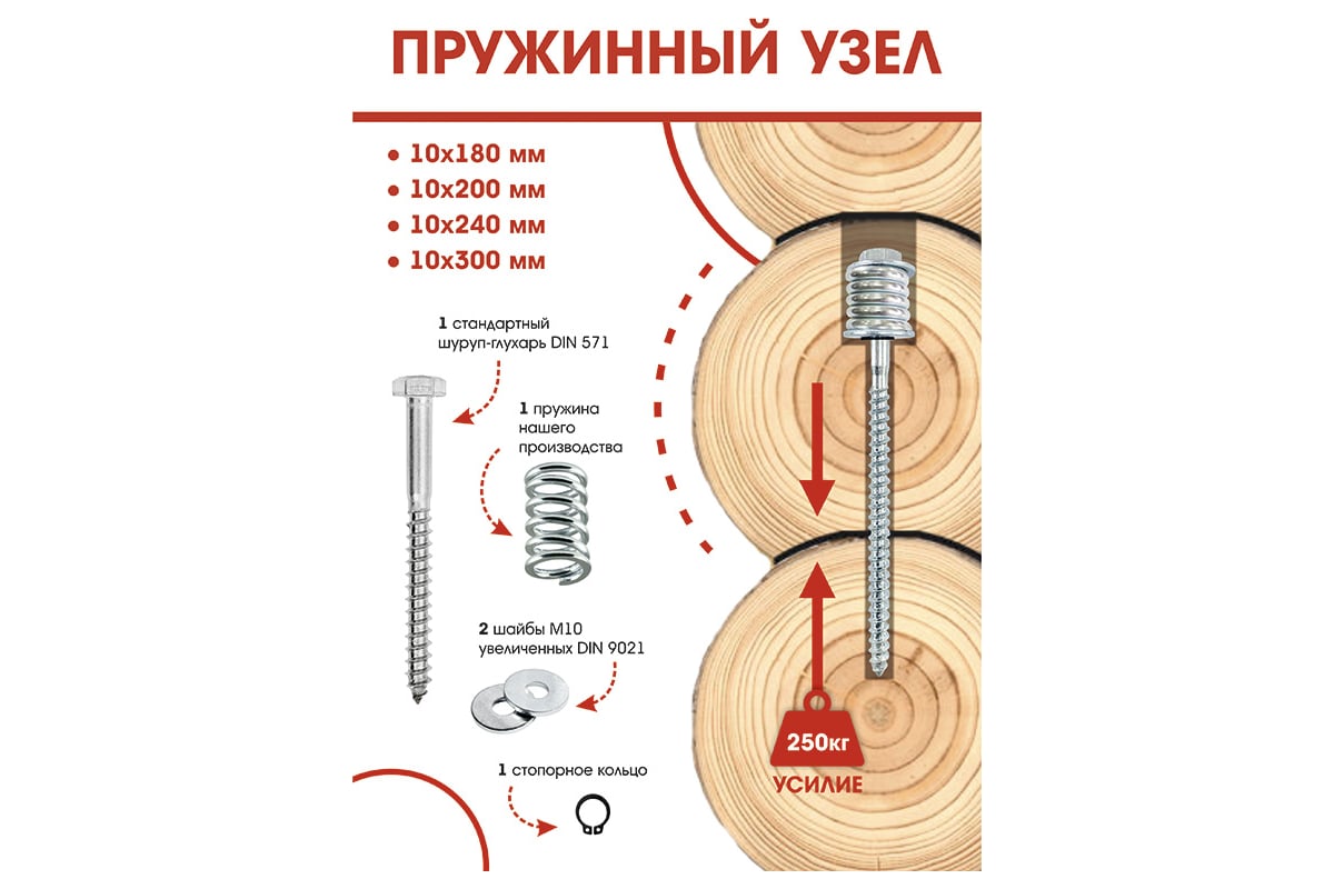 Узел пружинный Пружины.рф 10x220 PRFUP10X220