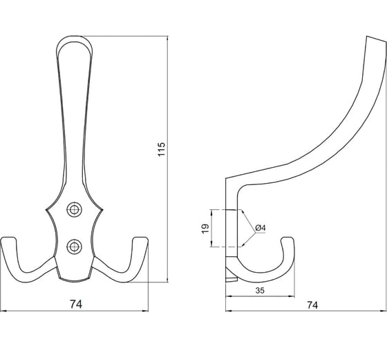 Крючок Amix WP 5905 бронза W003/AE