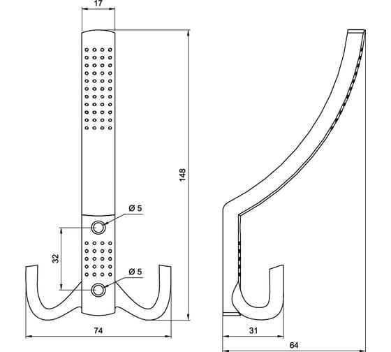 Крючок Amix WP 1106 W001/S