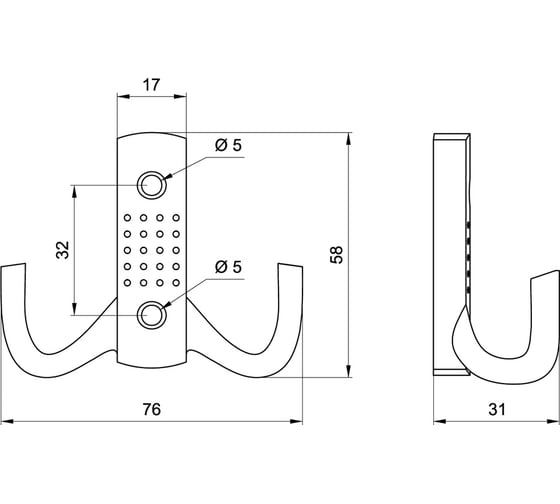 Крючок Amix WP 1204 W002/C