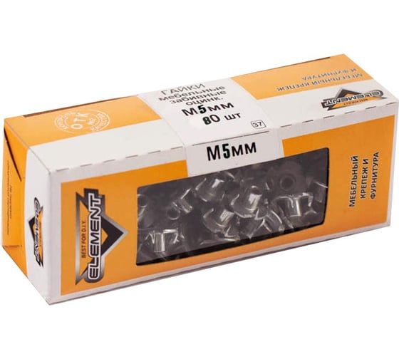 Мебельная забивная гайка Element М5 белый цинк 80 шт 307440