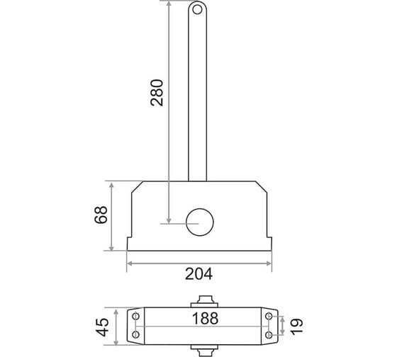 Дверной доводчик Trodos TD-120 с фиксацией 90 серебро 272050