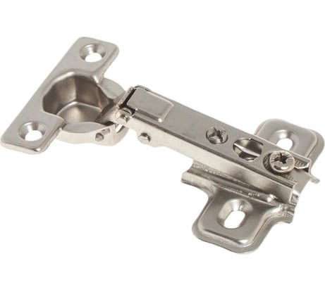 Мебельная петля Element SLIDE-ON mini накладная 95 град. с отв.пл, белый цинк 2 шт 123080