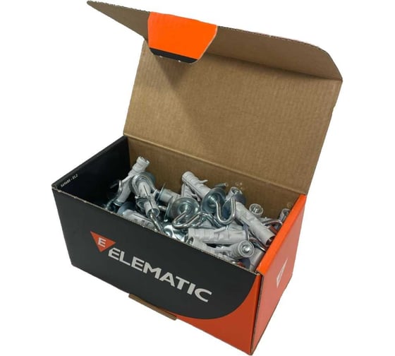 Дюбель с крюком-кольцом саморезом Elematic 50 шт. PA 6 ENP/OA 12x45 8700028