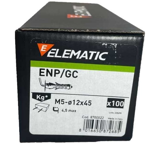 Дюбель с Г-образным крючком Elematic 100 шт. ENP/GCP 12x45 мм 8700022