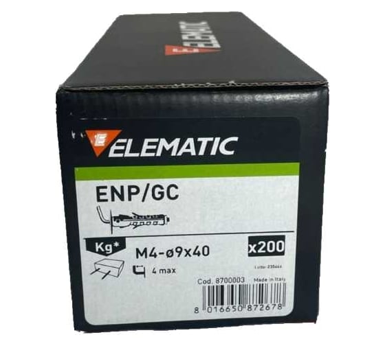 Дюбель с Г-образным крючком Elematic 200 шт. ENP/GCP 9x40 G 8700003