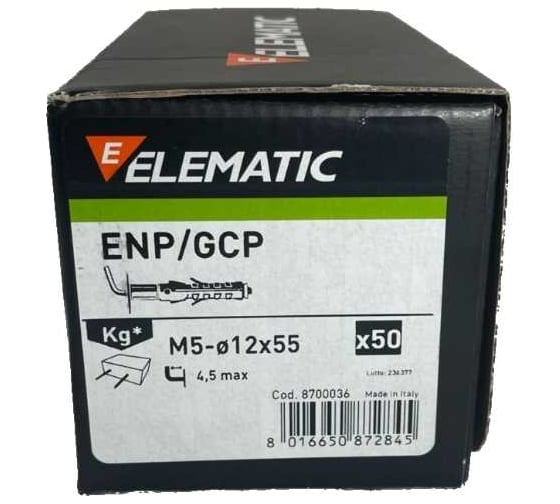 Дюбель с Г-образным крючком Elematic 50 шт. ENP/GCP 12x55 мм G 8700036