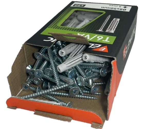 Дюбель с шурупом потайной Elematic 50 шт. T6/VA 8x50 565883
