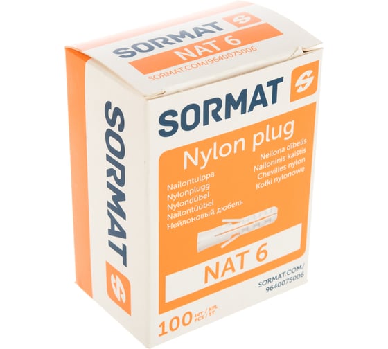 Дюбель SORMAT NAT 6x30 упаковка 100 шт. 9640075006