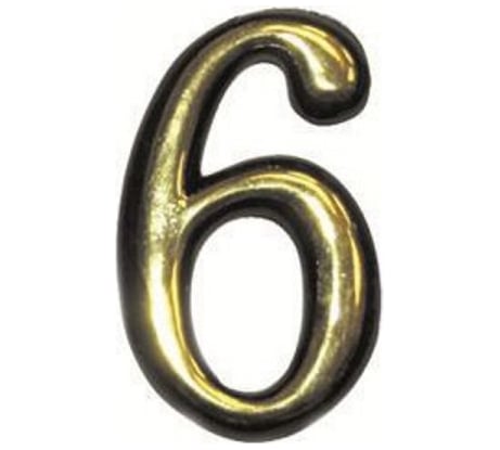 Номер дверной Marlok 6, пластик, PB золото 002932