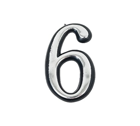 Номер дверной Marlok 6, пластик, CP хром 027308