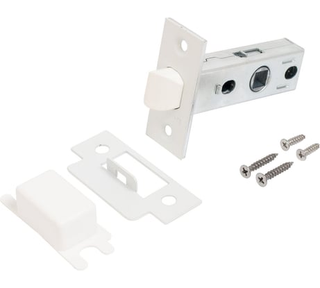 Защёлка Аллюр АРТ L45-8-P W матовый белый, пластик, торц. планка 25 мм, б/ручек 14538