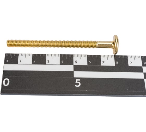 Мебельный плоский винт Element М6x 80мм латунирован. 25 шт 307400