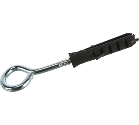 Крюк-кольцо с дюбелем Стройбат 8 мм белый цинк 3 шт 244131