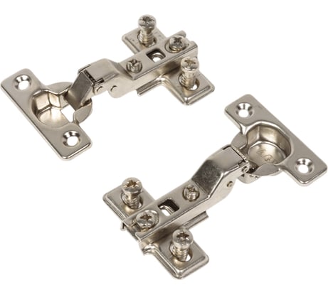 Мебельная петля Element SLIDE-ON mini полунакладная 95 град. с отв.пл, белый цинк 2 шт 123090