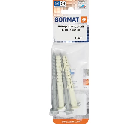 Анкер фасадный SORMAT S-UF 10x100 HEX 2 шт FAS0276017