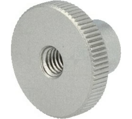 Гайка круглая ЦКИ DIN466 М 6 рифленая, высокая, A1 10 шт. 46104 1