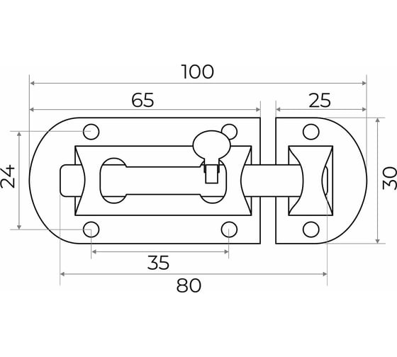 Шпингалет Marlok 01.05.01 G-021D 2 L=100 мм, PB золото 013784