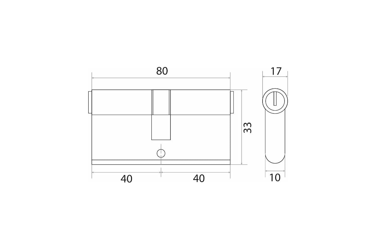 Алюминиевый цилиндр Trodos ЦМ 80, 40/40-3K CP хром 208062 - выгодная ...