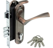 Врезной замок Marlok 70/L76 3RB 3 ригеля, межосевое расстояние 70 мм, AС медь 012748