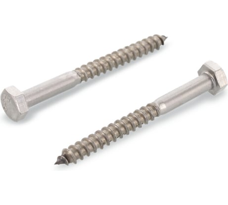 Саморез сантехнический METIZ-A2 DIN 571, M6x90 мм, нержавеющая сталь A2, 2 шт. 5712690 2