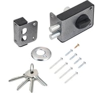 Накладной замок Marlok ЗН 1-3-1, 2 ригеля, корпус - металл+пластик, серебро 020600