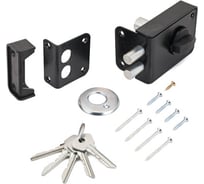 Накладной замок Marlok ЗН 1-3-1, 2 ригеля, корпус - металл+пластик, черный 020601