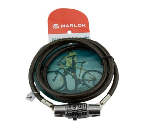 Тросовый замок Marlok ВС-Т2 диаметр 6 мм, длина 650 мм, кодовый 018627