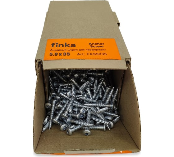 Шуруп для перфорации Finka Anchor Screw 5.0x35 TX20 Цинк 500 шт FAS5035