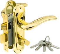 Замок врезной Marlok 50/LA02-ЦМВ70 межосевое 50 мм ключ/вертушка PB золото 010891