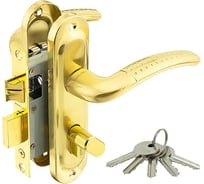 Замок врезной Marlok 50/LA02-ЦМВ70 межосевое 50 мм ключ/вертушка SB золото матовое 010892