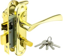 Замок врезной Marlok 50/L76-ЦМВ70 межосевое 50 мм ключ/вертушка PB золото 010905