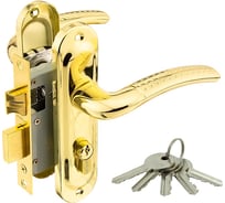 Замок врезной Marlok 50/LA02-ЦМ70 межосевое 50 мм ключ/ключ PB золото 010915