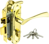 Замок врезной Marlok 50/L76-ЦМ70 межосевое 50 мм ключ/ключ PB золото 010897