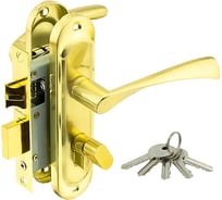 Замок врезной Marlok 50/L76-ЦМВ70 межосевое 50 мм ключ/вертушка SB золото матовое 010906