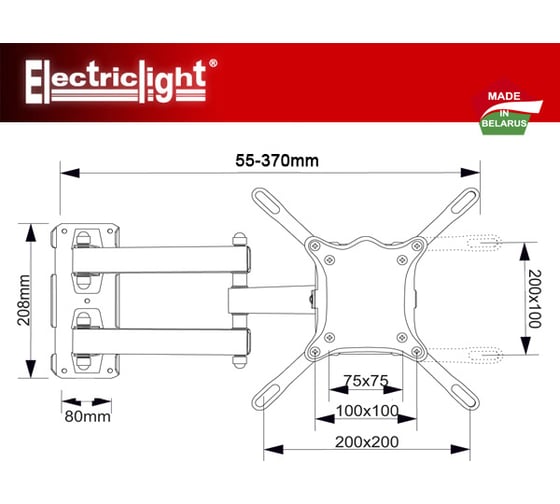 Кронштейн для ТВ Electriclight КБ-01-66-У белый