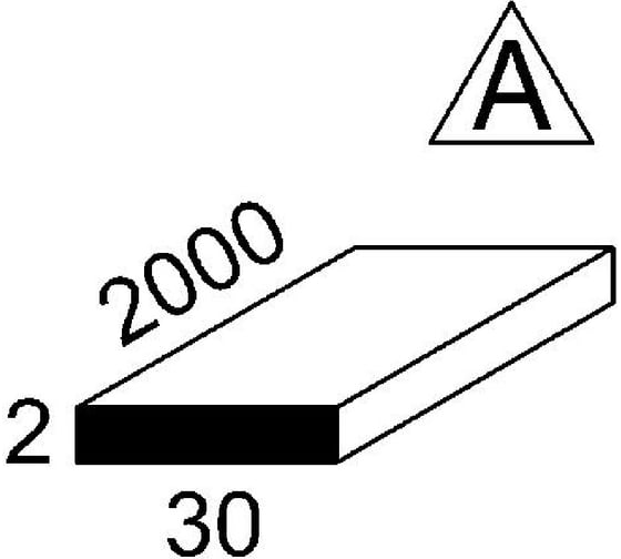 Алюминиевая полоса GWS 30х2х2000 мм анодированная 0191/П30х2х2А