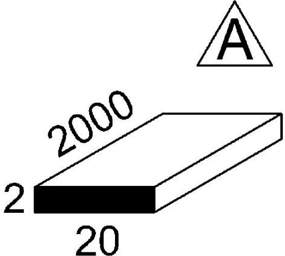 Алюминиевая полоса GWS 20х2х2000 мм анодированный 0187/П20х2х2А