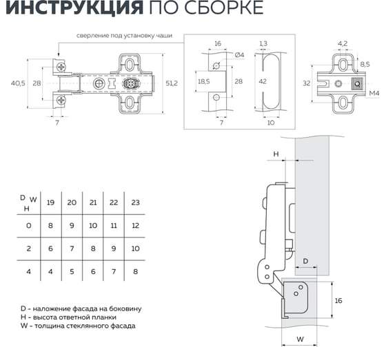 Полунакладная петля для алюминиевого фасада clip-on с доводчиком Lemax prof никель 2 шт. 2pcs-M330-Half