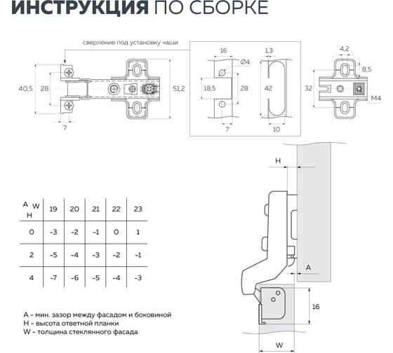 Вкладная петля для алюминиевого фасада slide-on Lemax prof никель 2 шт. 2pcs-M130-Inst