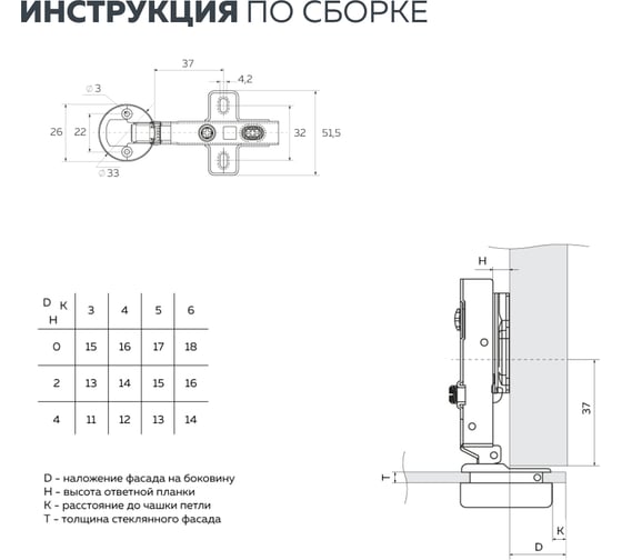 Четырехшарнирная петля Lemax PROF clip-on с доводчиком, 2 шт. 2pcs-M320-Full(M020)