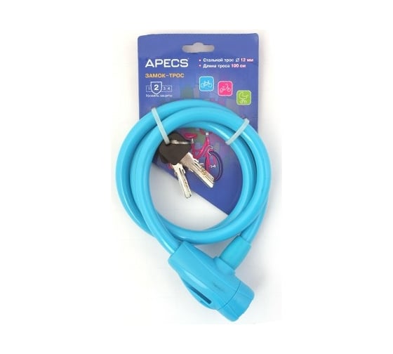 Велосипедный замок Apecs PD-84-100CM-BLUE 20439 1