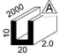 Алюминиевый швеллер GWS 10х20х10х2, 2000мм, анодированный Ш10х20х10х2х2А 2