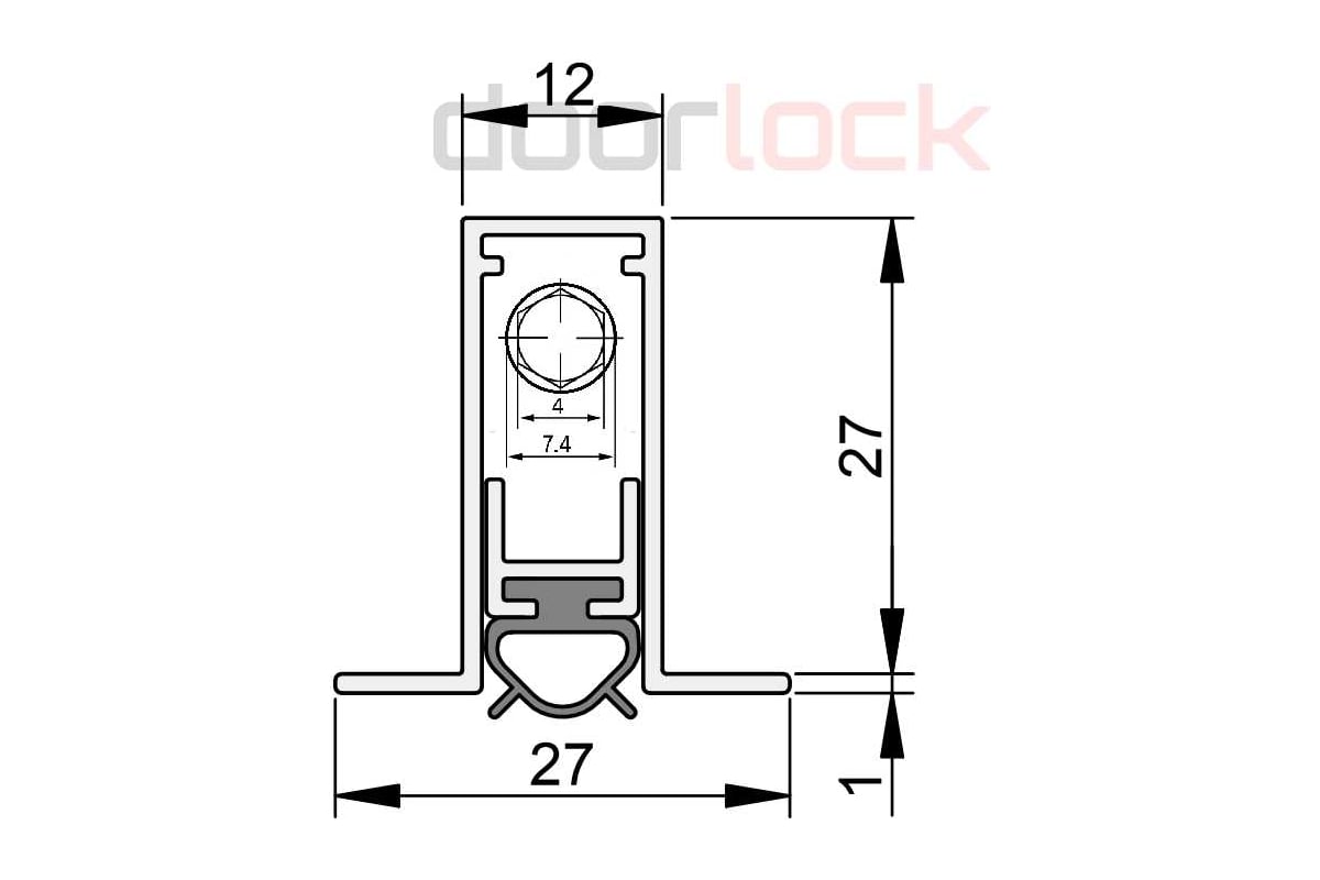 Порог автоматический врезной Doorlock DL OMEGA 12/28 L=420 мм 76110 -  выгодная цена, отзывы, характеристики, фото - купить в Москве и РФ