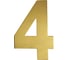 Самоклеящаяся цифра Скобяной малая, металлическая, золото, "4" 009841 1
