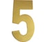Самоклеящаяся цифра Скобяной малая, металлическая, золото, "5" 009842 1
